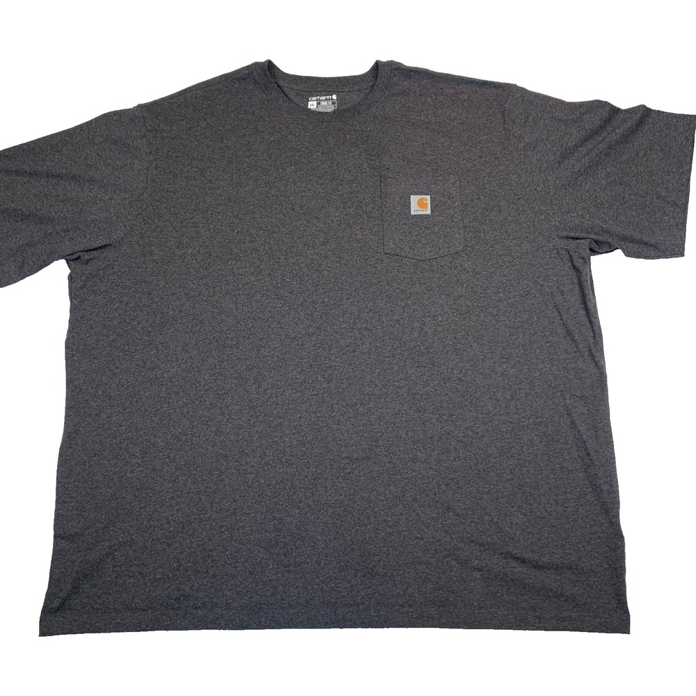 Carhartt T-Shirt Mens 4XL Charcoal Heather Loose Fit K87 Pocket Short Sleeve